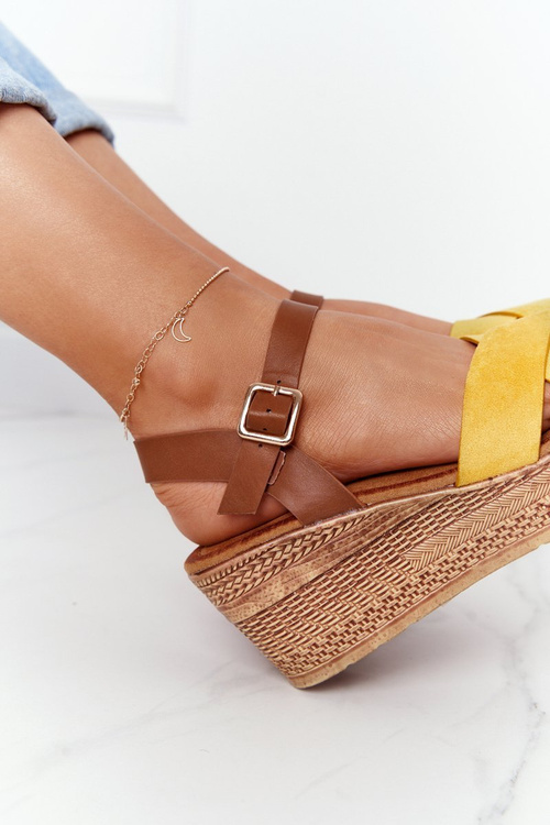 Босоніжки на танкетці S.Barski GD-38 жовті