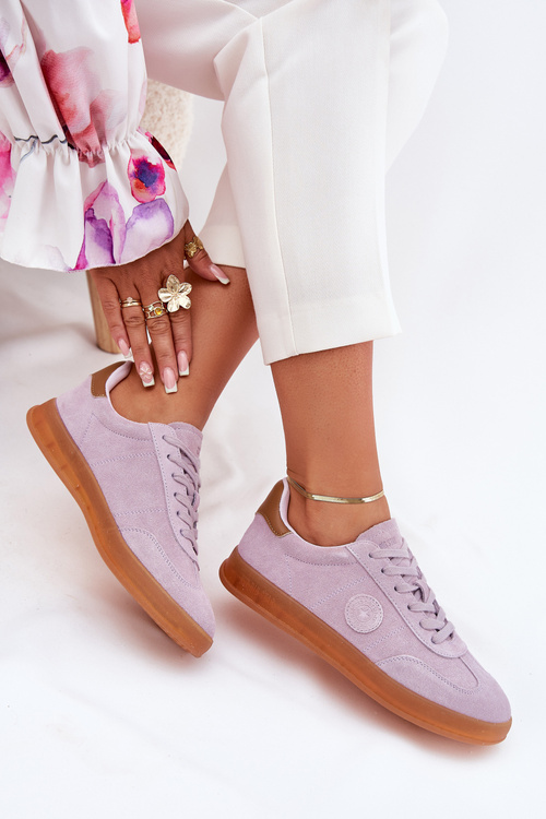 Жіночі Замшеві Кросівки Big Star RR274850 HI-POLY SYSTEM Фіолетові