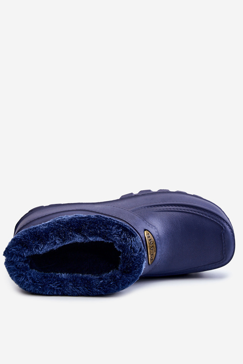 Чоловічі утеплені поролонові дощові черевики темно-сині Tanyo