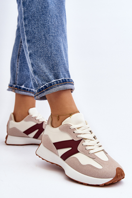 Жіноче бежево-бордове спортивне взуття Chloette