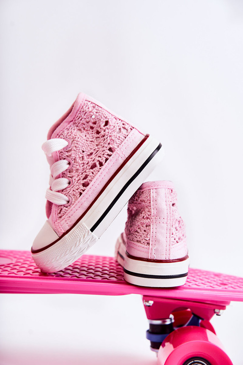 Рожеві високі дитячі кросівки Mona