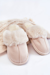 Жіночі гладкі тапочки з хутром світло-бежевий Morisea