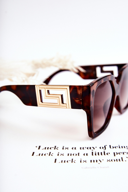 Модні жіночі сонцезахисні окуляри Marbled V120045 Коричневі