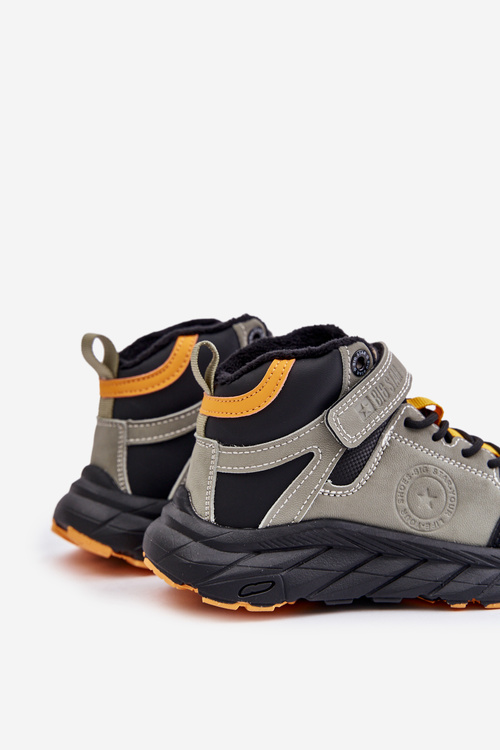 Дитячі утеплені трекінгові черевики на липучці кольору хакі Big Star OO374181