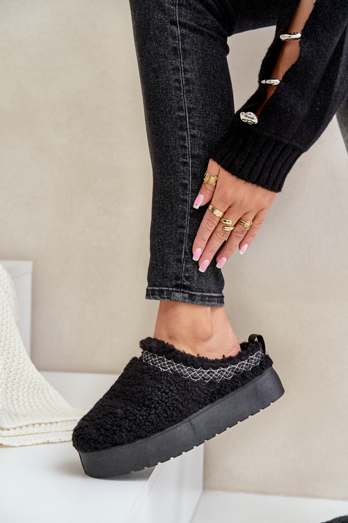 Снігові черевики на платформі з овчиною Black Mesirra