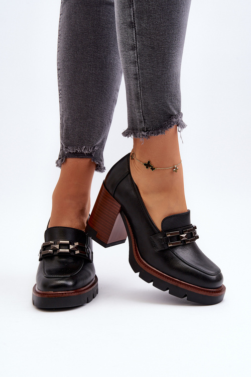 Човники на масивному каблуці з орнаментом Black Oradna