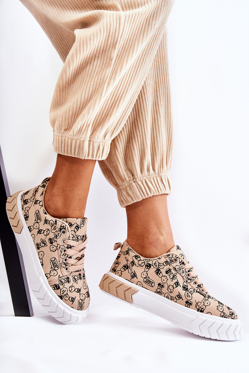 Жіночі кросівки спортивне взуття візерунок бежевий Awersa