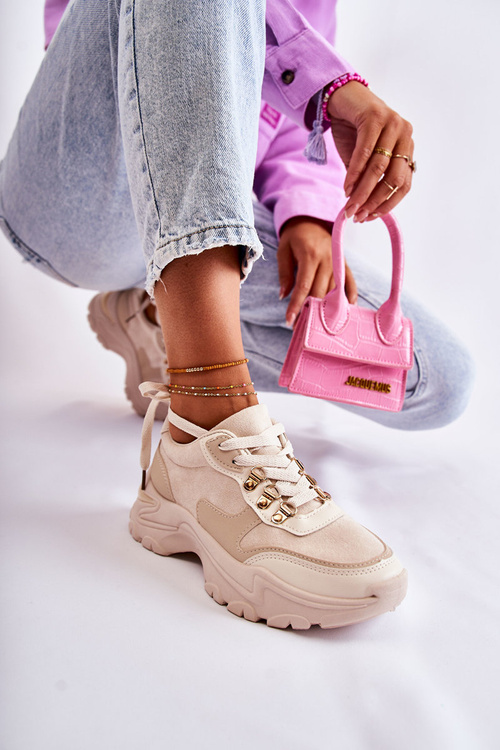 Жіночі замшеві спортивні кросівки Світло-бежеві британські