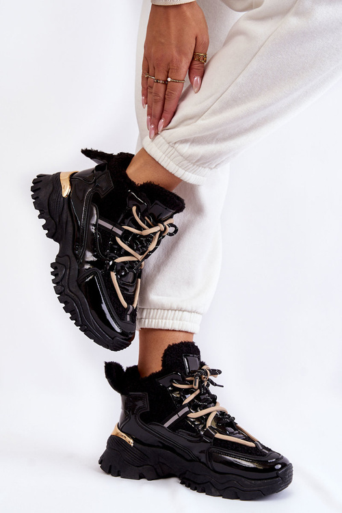 Жіночі утеплені спортивні черевики Edora чорного кольору