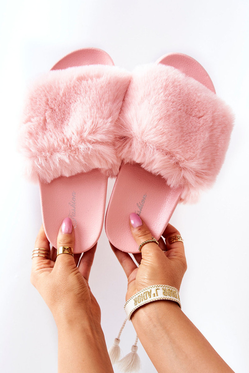 Гумові тапочки з еко хутром світло-рожевий Sensitive
