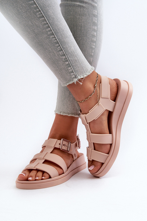 Гладкі жіночі босоніжки з запахом ZAXY NN285006 Рожеві