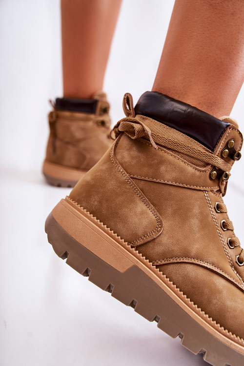 Шкіряні черевики на платформі коричневого кольору Ressa