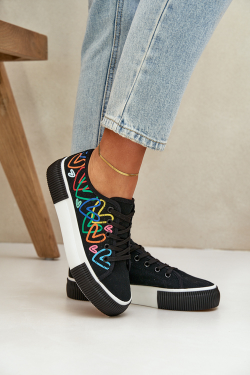 Жіночі Кросівки Серця Чорні Fonirea