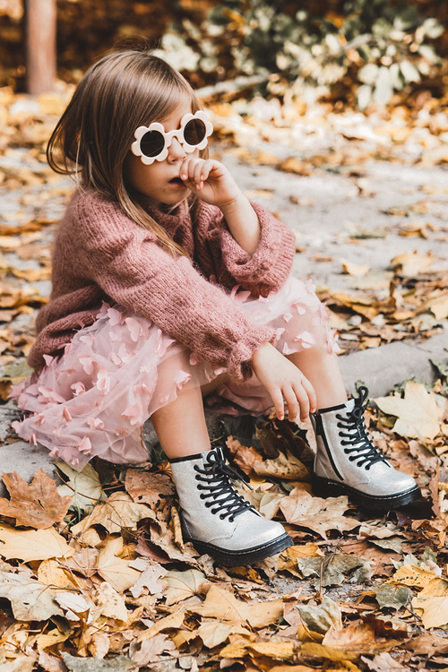 Дитячі утеплені черевики на блискавці, лаковані сріблясті Goopy