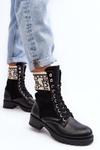 Жіночі ботильйони броги з носком чорного кольору Hakina
