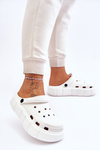 Жіночі поролонові кросівки на платформі Crocs White Beckett
