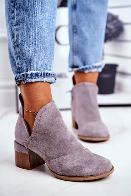 Жіночі чоботи на високих підборах сірі Mini Meliori