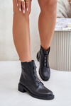 Чорні шкіряні ботильйони з утепленою блискавкою Olidrila