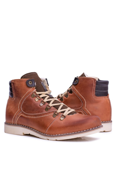 Чоловічі шкіряні чоботи утеплені коричневі Komodo 733