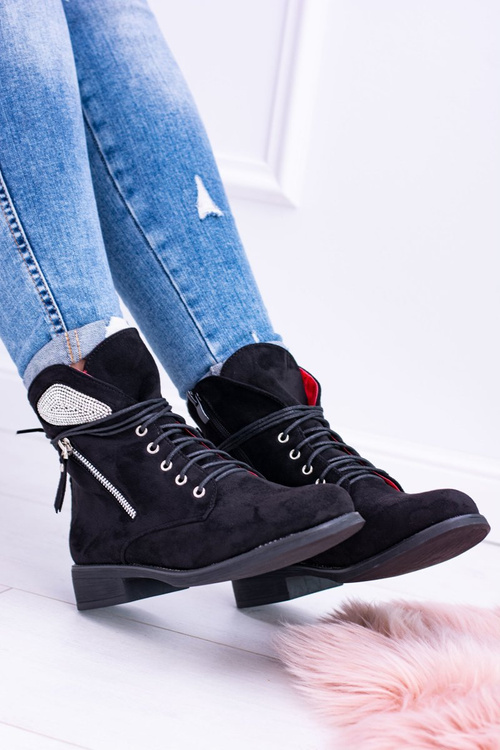 Жіночі утеплені чоботи на блискавці Паєтки Замша Кортіна