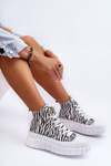 Жіночі високі кросівки з зеброю, білі Florensi