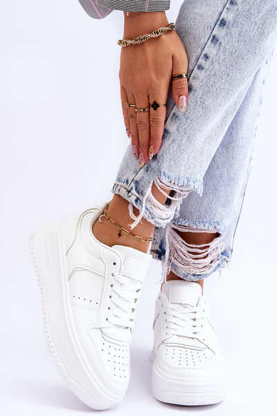 Жіноче спортивне взуття на високій платформі білого кольору Bexley