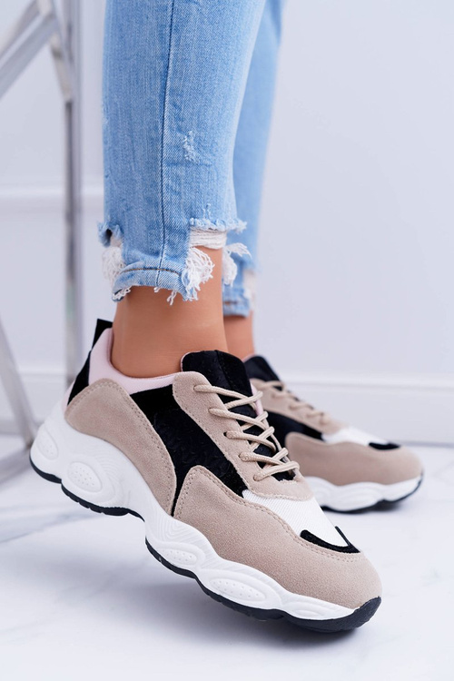 Спортивні жіночі замшеві туфлі бежевого кольору Lollipop