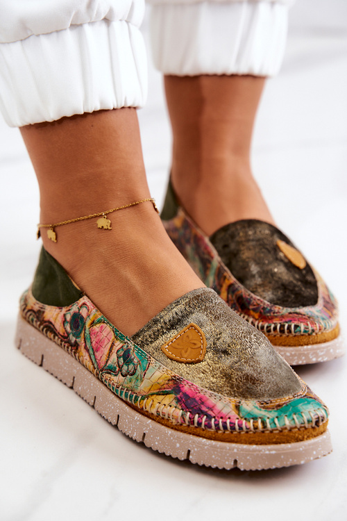 Жіночі шкіряні лофери Maciejka 05434-09 Зелений