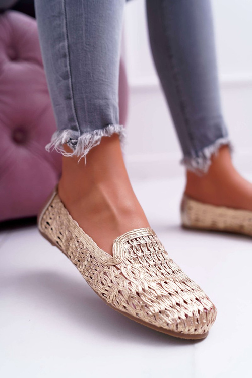 Жіночі плетені балерини Lu Boo Gold 4Ever