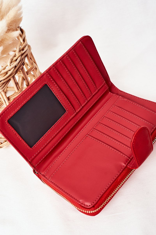 Великий жіночий гаманець з кишенею Червоний
