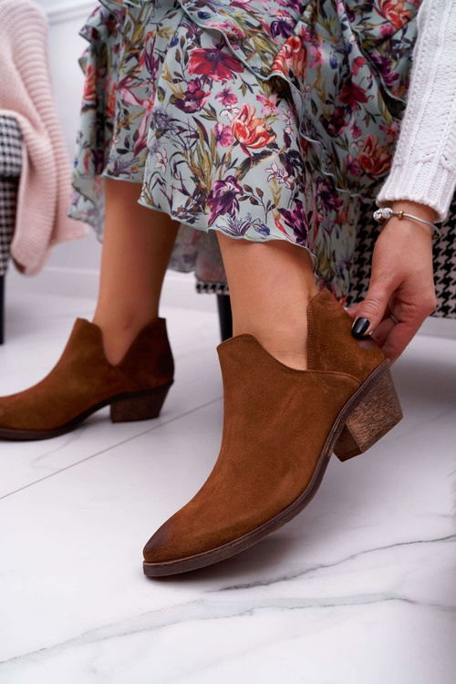 Чоботи жіночі Коричневі весняні шкіряні Anabella