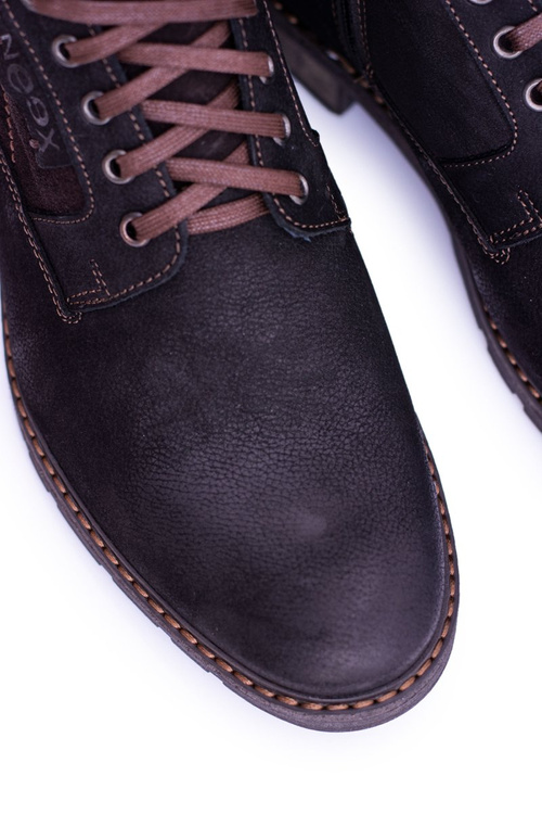 Чорні шкіряні утеплені чоловічі черевики Grigor Neex