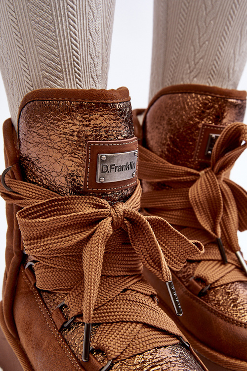 Жіночі зимові черевики зі шнурівкою D.Franklin DFSH370006 Коричневий