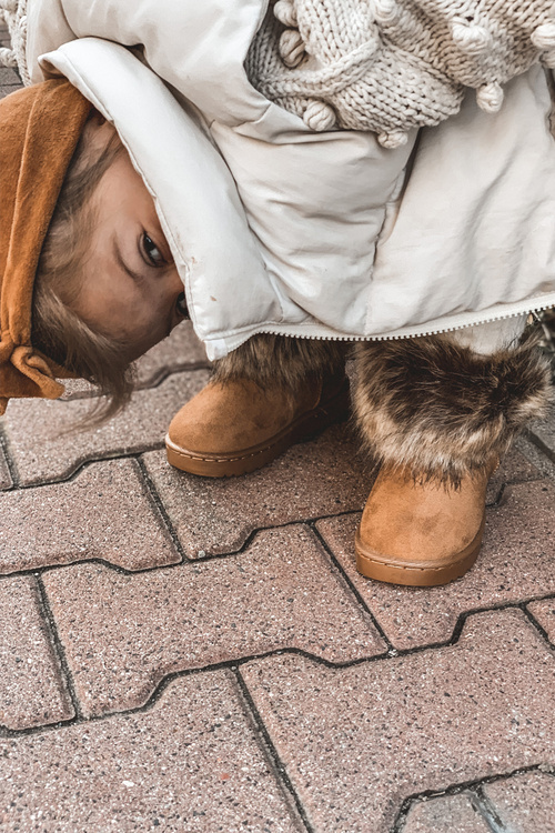 Дитячі снігові черевики з еко хутром Верблюд Аріана