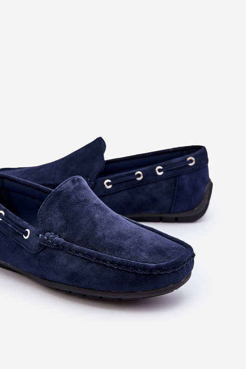 Чоловічі замшеві лофери темно-синього кольору Rayan