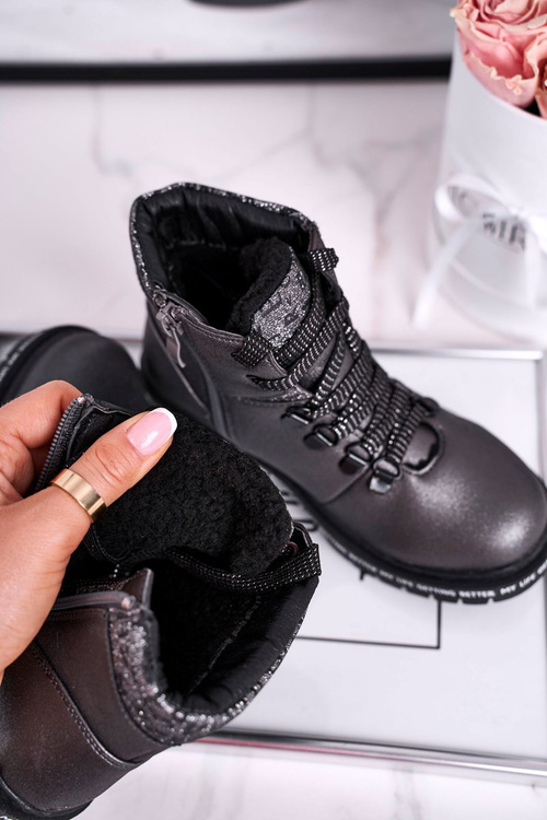 Чоботи дитячі теплі сірі Сніжинка