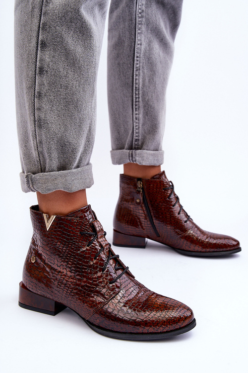 Жіночі шкіряні черевики Maciejka 5743C-02 Коричневі