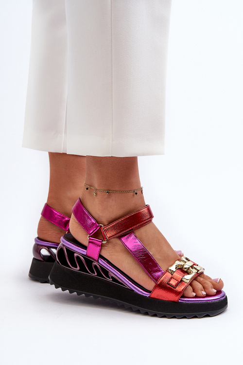 Жіночі босоніжки на танкетці D&A CR954 Фіолетові