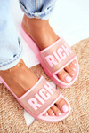 Жіночі шльопанці на платформі рожеві RICH