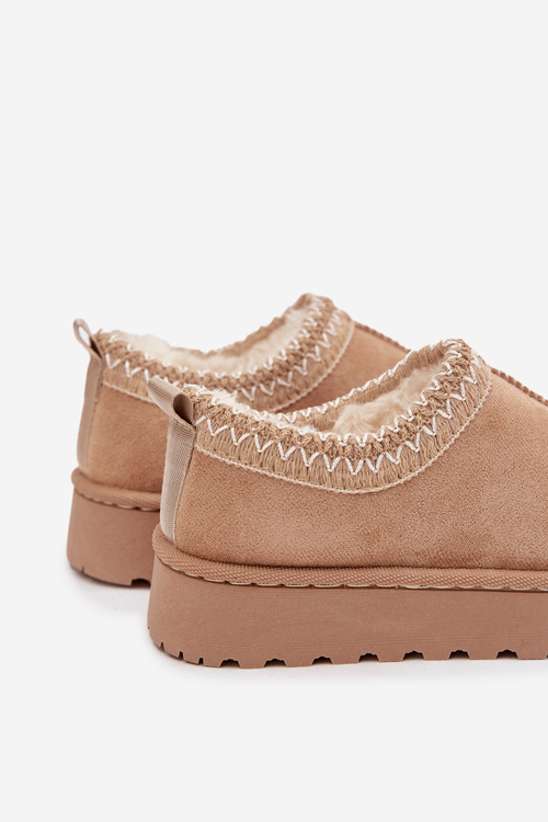 Дитячі зимові черевики з вишивкою бежеві Prina