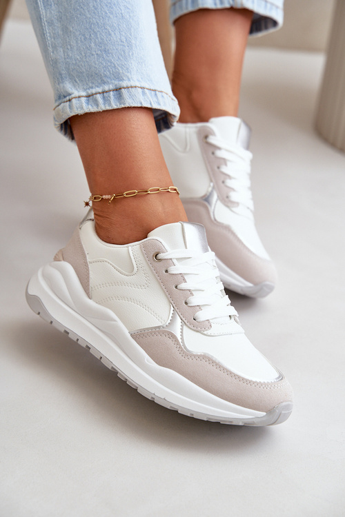Жіночі кросівки на платформі з еко шкіри Issatta білого кольору