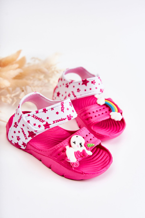 Легкі дитячі босоніжки з поролону на липучці фуксія Asti