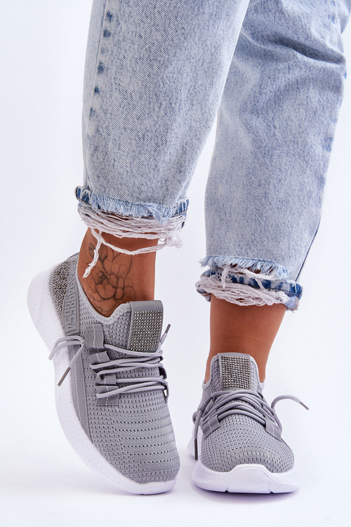 Жіноче спортивне взуття без сліпів сіре Тримай мене!