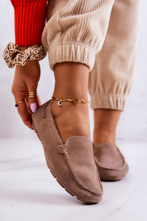 Жіночі замшеві лофери Big Star JJ274658 Cappuccino