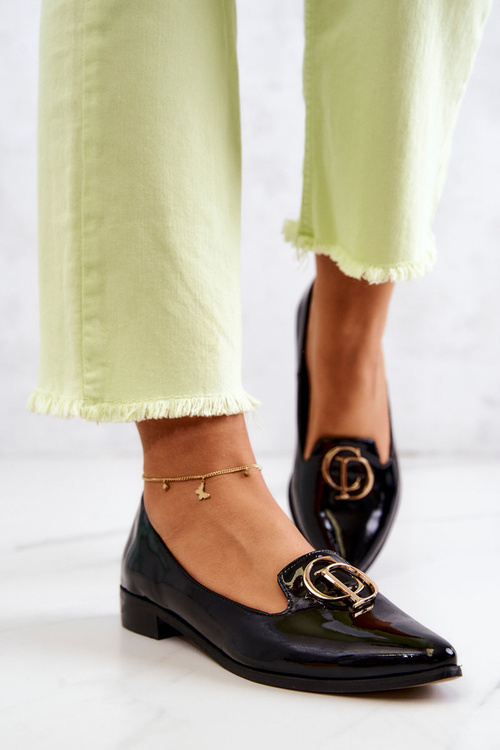 Жіночі лаковані лофери Lordsy Nicole 2712/035 Чорні