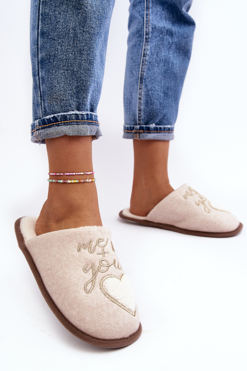 Жіночі класичні сліпони на флісовій підкладці бежеві тапочки Mabira