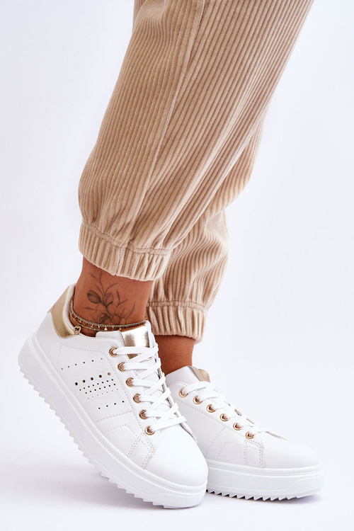 Жіноче спортивне взуття золото та біле Be First!