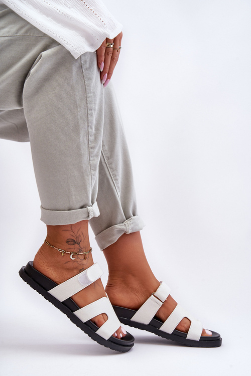 Жіночі домашні тапочки на липучці білі Хосе