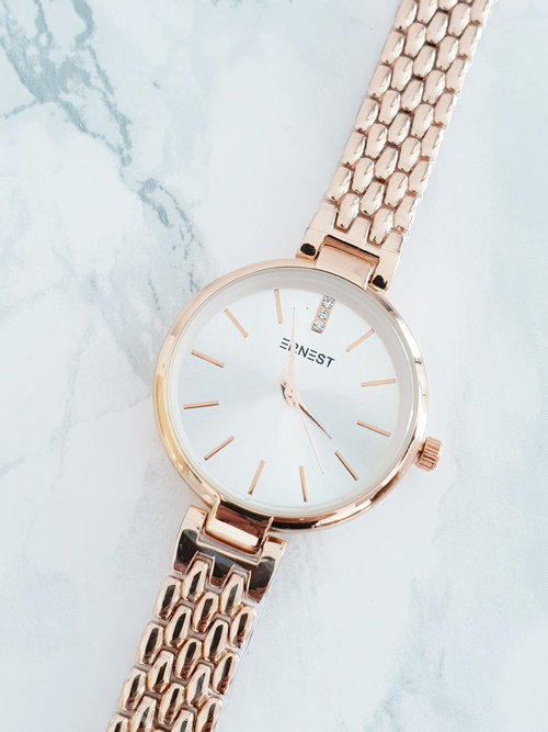 Жіночий золотий годинник Rentero з рожевим золотом і браслетом Ernest