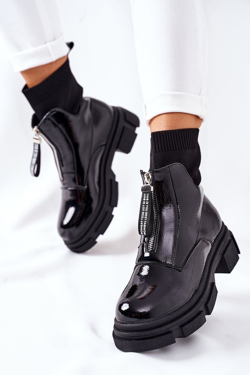 Чоботи на масивній підошві Чорні Чикаго